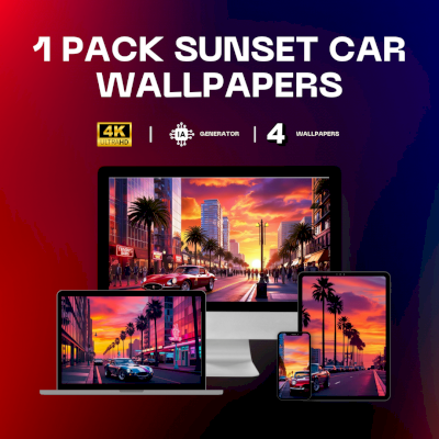Pack Sunset Car - 4k Wallpapers