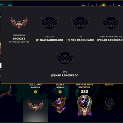 Bronze 1 com TODOS os Champs e 131 Skins (Mais de 100 Jogos)