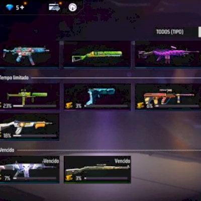 Conta antiga FF, Com algumas skins raras e estatísticas muito boas