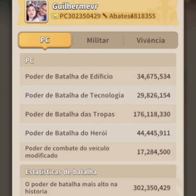 Conta dark war com 300M de poder servidor 134