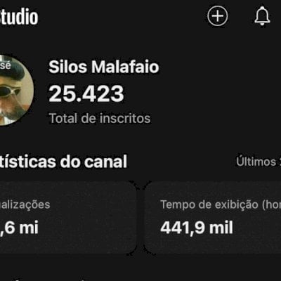 Vendo canal do YouTube 25k inscritos na ativa, média de 50/100k de visu por dia.