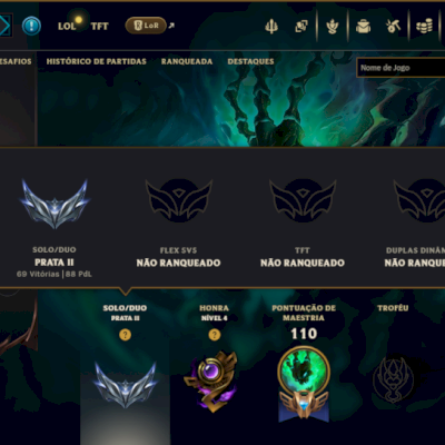 Prata 2 com 60 Champs e 39 Skins ( JG / ADC / MID )