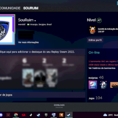 conta steam 7 anos, 104 jogos (Preço negociavel)