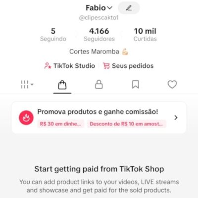 CONTA DO TIKTOK COM SHOP ATIVO +4K SEGUIDORES + LIVE ATIVAS (ENGAJAMENTO REAL)