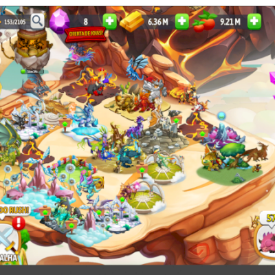 conta dragon city criada no inicio do jogo ou seja com dragões raros antigos