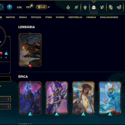Platina 1 com 95 Champs e 16 Skins