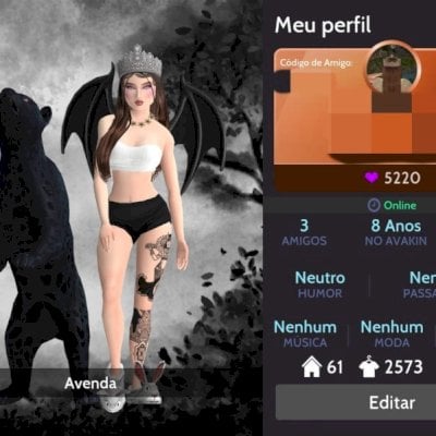 Conta avakin feminina nível 44