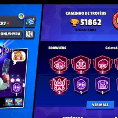 Brawl Estrelas⭐ 51k+ Troféus⭐ 21 Hypercharge ⭐ 300 Skins ⭐ 101 Brawlers