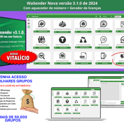 WA Sender 2024 - Versão 3.1.0 com Aquecedor de Whatzapp PC + 50.000 Grupos