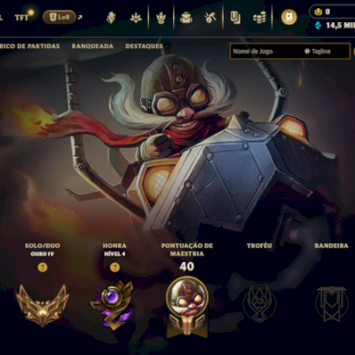 Conta ouro 4, 20 vitorias, upada a mao, trocar email e senha