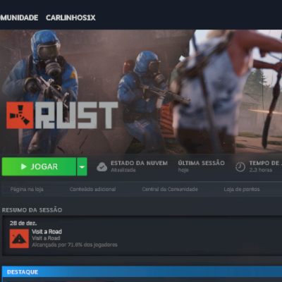 conta da steam com rust e the forest