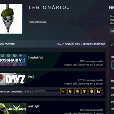 conta nível 2 com Dayz + DLC livonia com 1800h e outros jogos