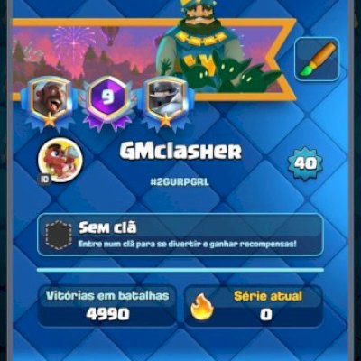 Clash Royale/7000 troféus/Nv40/rei 13/113 cartas, mais de 20 nível 14.E pra mais