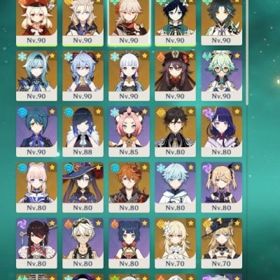 Conta genshin com mais de 20 t5!! Rank 59