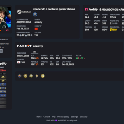 CONTA PREMIER 30K LEVEL 20 GC 9 FACEIT 3500 horas