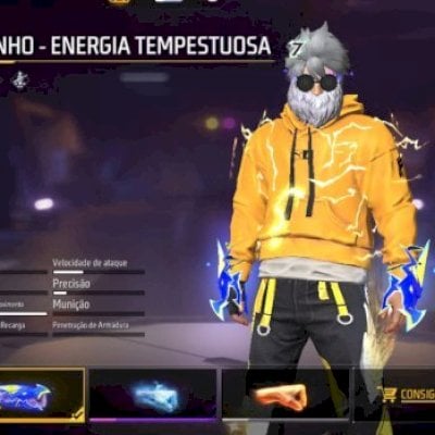 CONTA FREE FIRE 8 ANOS / CALÇA ANGELICAL AMARELA / ITENS RAROS