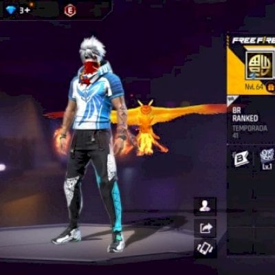 Conta free fire mega gemada com calça angelical sombra roxa e muito mais