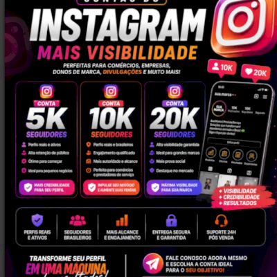 Conta Instagram 1K 5k ou 10k, 15k, 20k seguidores +visibilidade +barato DO SITE