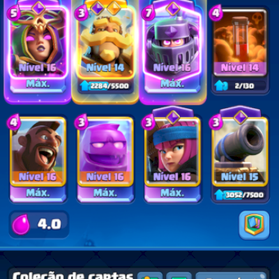 Conta muito gemada com muitas evoluções