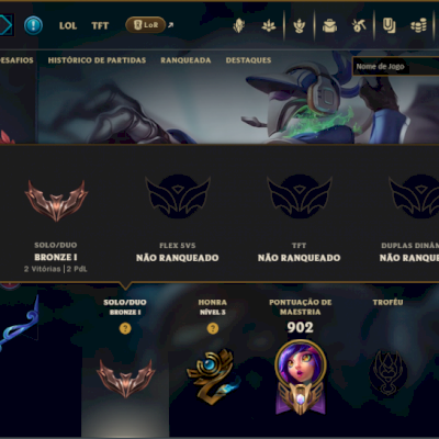 Bronze 1 com TODOS os Champs e 276 Skins + Icones Raros