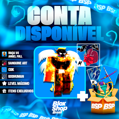CONTAS BLOX FRUITS > 😇RAÇA V4 ANGEL FULL + 🩸SANGUINE ART + ⚔️CDK + 👊GODHUMAN