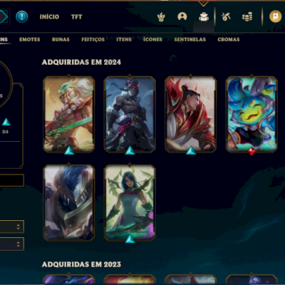 Conta LOL com mais de 200 skins - 3 Ultimates, 1 Mitica e 18 lendarias
