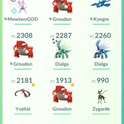 Conta com mewtwo e mais lendários