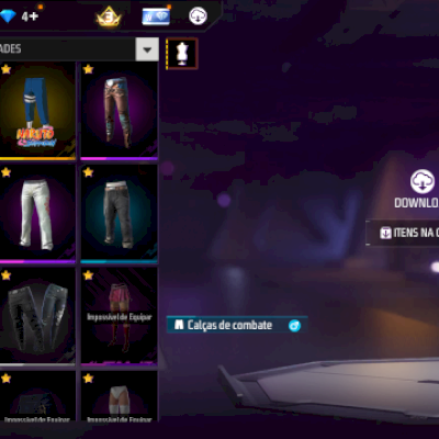 Conta Free Fire lvl 62, todos personagens, 200 skins, Naruto