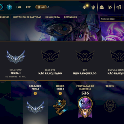 Prata 1 com TODOS os Champs e 164 Skins +3 Prestigios