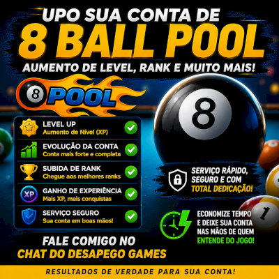 🎱 Upo sua Conta de 8 Ball Pool | Level, XP, Rank e Evolução Rápida!