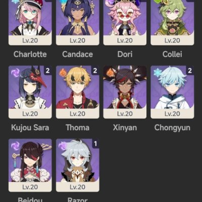 Conta com whriotesley e arma assinatura, Diluc, tighnary e +