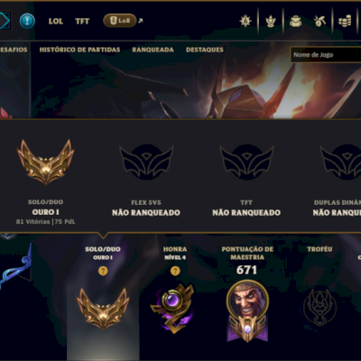 Ouro 1 com TODOS os Champs e 221 Skins ( MAIN ADC ) +11 Vitoriosas