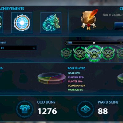 Conta de smite 1.276 Skins