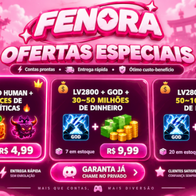 Contas Blox Fruits LV2800 | God Human, Frutas Míticas e Dinheiro | Fenora