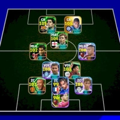 Conta efootball com Adriano 105, Suárez 105 e Rodri 105