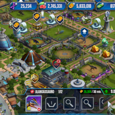 Conta de Jurassic world nível 41 com vários dinossauros lendários