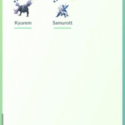KYUREM SHINY E SAMUROTT SHINY 28 LENDÁRIOS