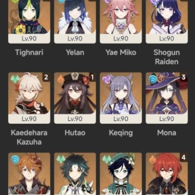 CONTA GENSHIN IMPACT | AR 60 | NAHIDA C6R1 | YELAN C3R2