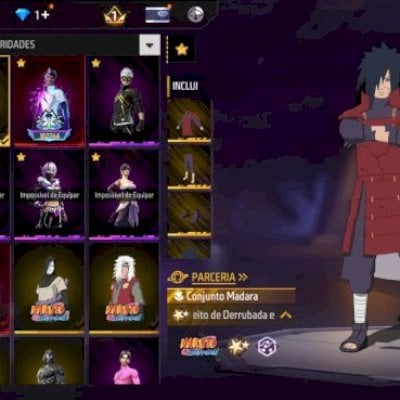 Conta antiga | Madara Naruto + Aurora Boreal + Muitos Emotes e Skins