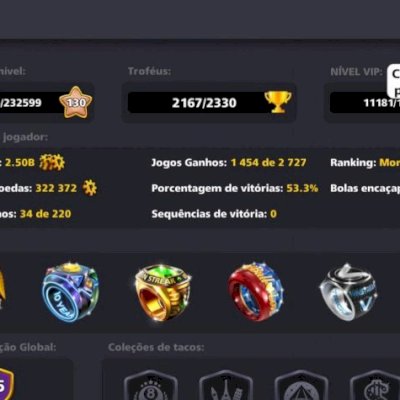 Conta com tacos lendários 8 ball pool
