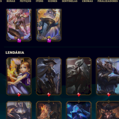 CONTA LOL OURO IV COM SKINS LENDÁRIAS