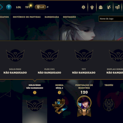 Unranked com 30 Champs e 7 Skins