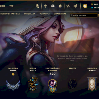 Conta Prata 1, 163 Campeões, 246 Skins e Nivel 674.