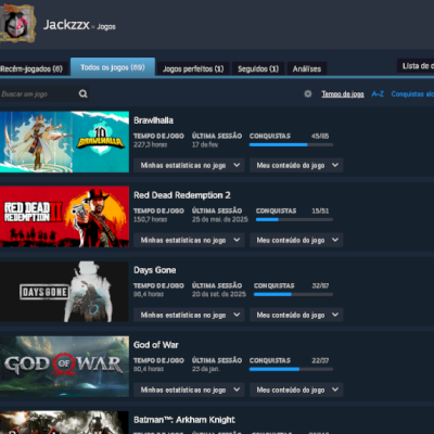 Conta da steam com varios jogos