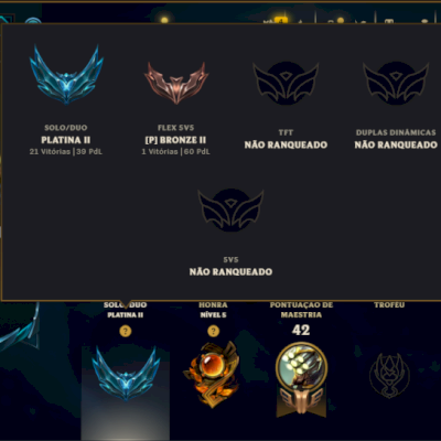 Platina 2 com 50 Champs e 47 Skins ( JG / ADC )