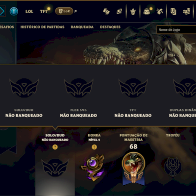 Unranked com 45 Champs e 3 Skins