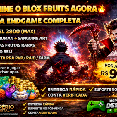 Conta Blox Fruits LEVEL MAX + GODHUMAN + SANGUINE ART