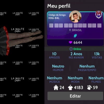 Conta nível 54 (Feminina)