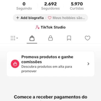 CONTA DO TIKTOK COM SHOP ATIVO +2,6K SEGUIDORES (ENGAJAMENTO REAL)