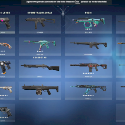Contas de valorant com mais de 5 skins de vandal,spectre e faca